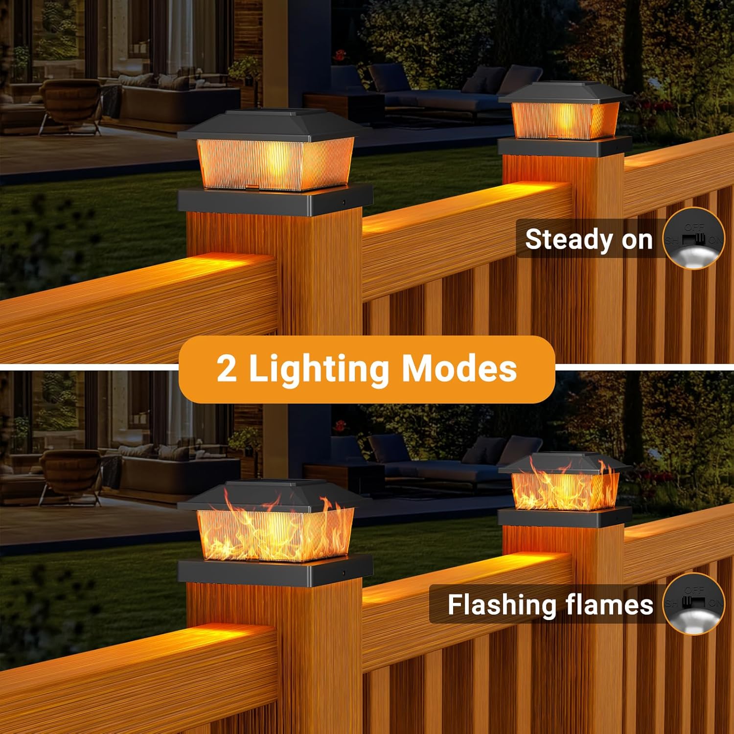 btfarm 4x4 Solar Flame Post Cap Lights Outdoor 图 2