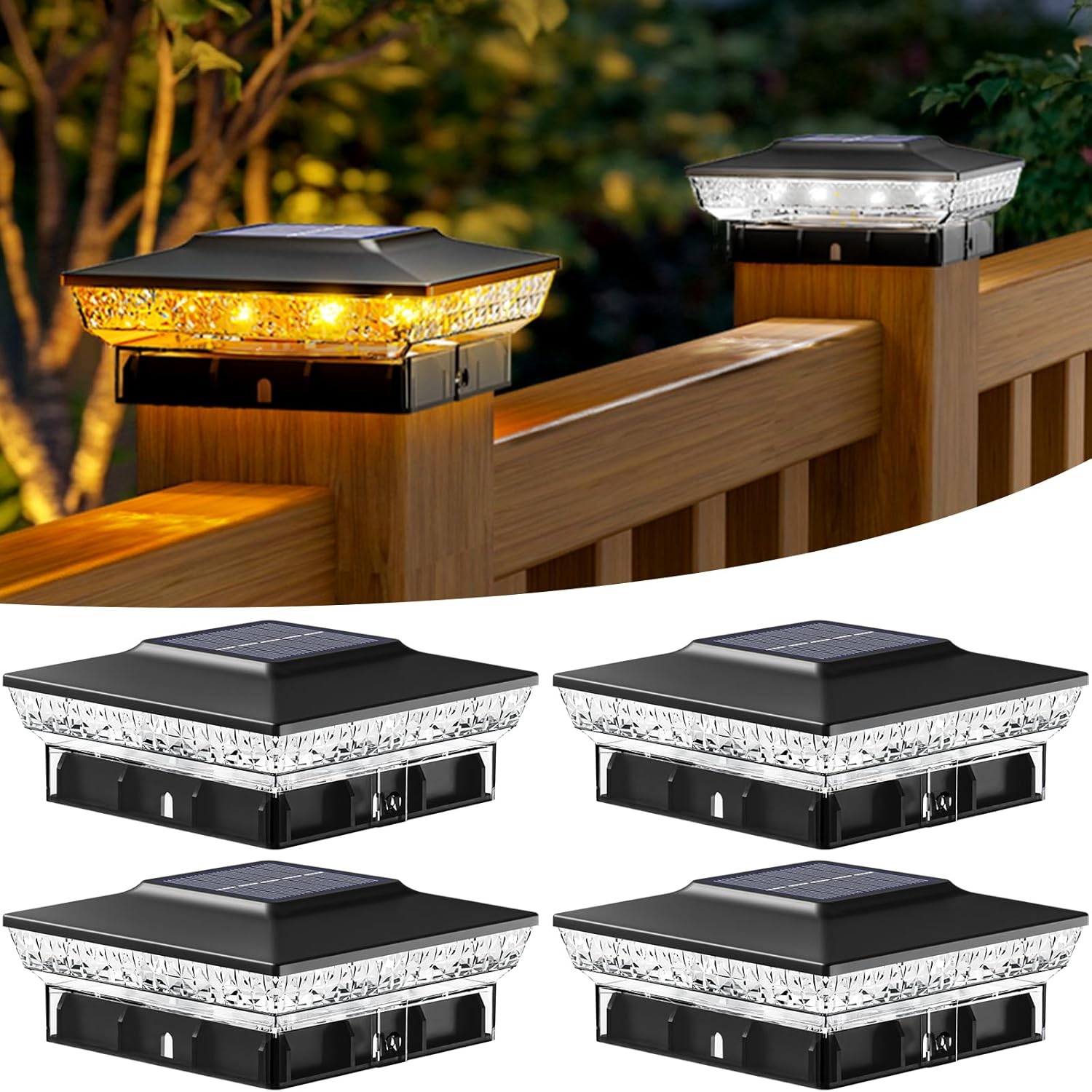 btfarm 4x4 Solar Post Cap Lights Outdoor