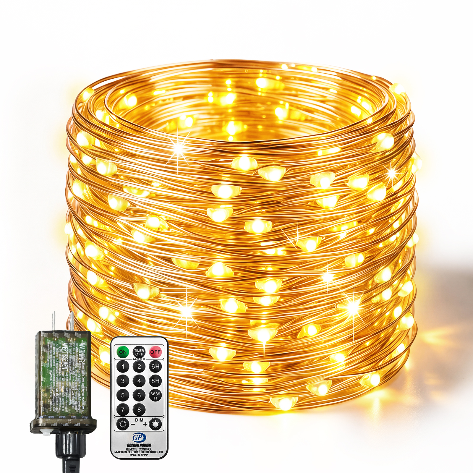 btfarm Fairy Lights Plug in with Remote, 33FT 100 LED Twinkle Lights